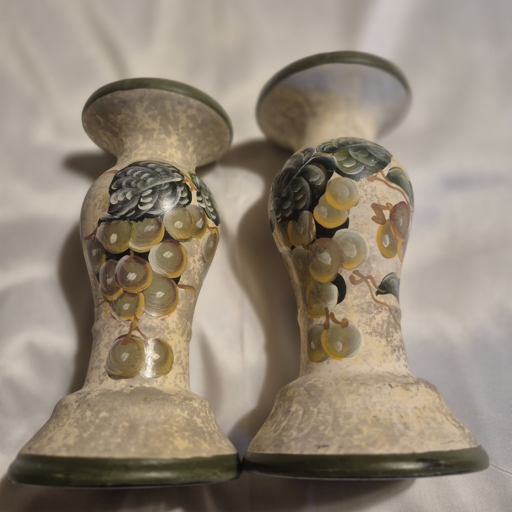 Hand-Painted Ceramic Candle Holders